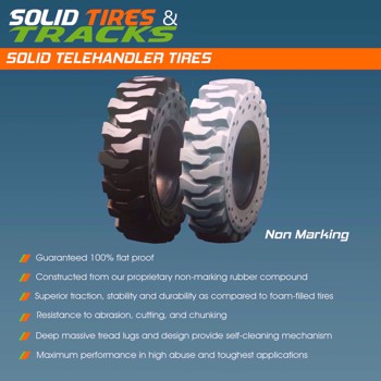 13.00-24 Telehandler Solid Tires with 5 Bolt Hole Rims