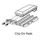 850 mm Clip-On Rubber Pad 216mm Pitch - Heavy Duty