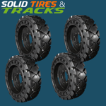 10-16.5 Solid Skid Steer Tire -Diamond Pattern
